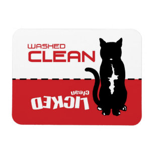 Magnet Flexible Aimant noir de lave-vaisselle de chat de Kitty -