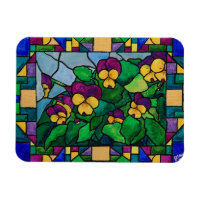 Aimant Pansies en verre tendu