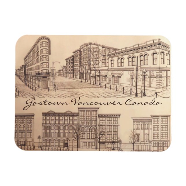 Magnet Flexible Aimant personnalisé Souvenir de Vancouver Gastown (Horizontal)