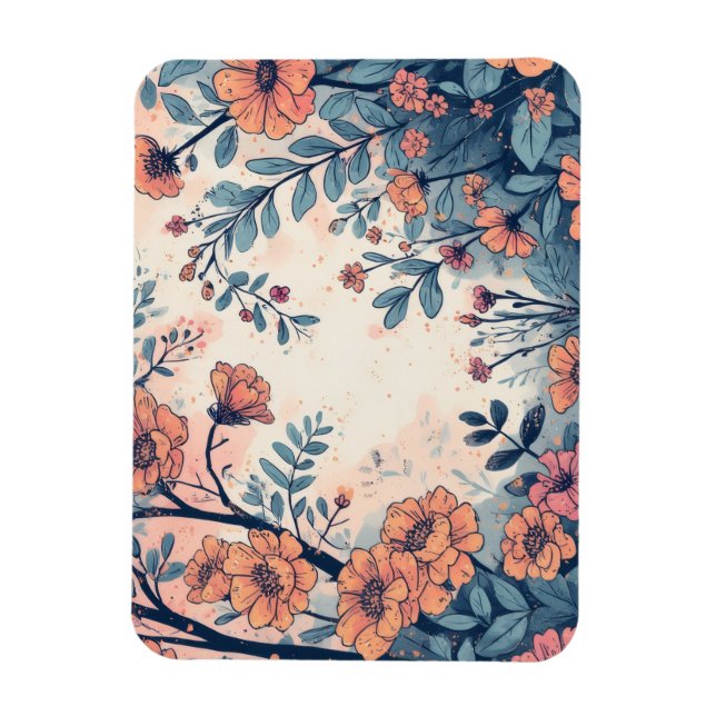 Magnet Flexible Aimant photo à fleurs Abstrait (Vertical)