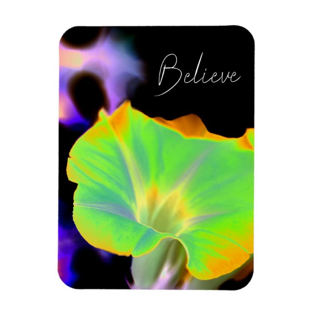 Magnet Flexible Aimant photo "Croire" Floral (Vertical)