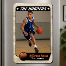 Aimant photo de joueur de basket-ball rustique per