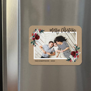 Magnet Flexible Aimant photo de Noël Floral