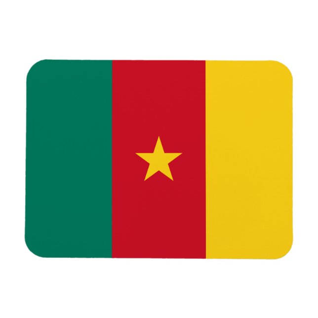 Magnet Flexible Aimant photo flexible avec drapeau du Cameroun (Horizontal)