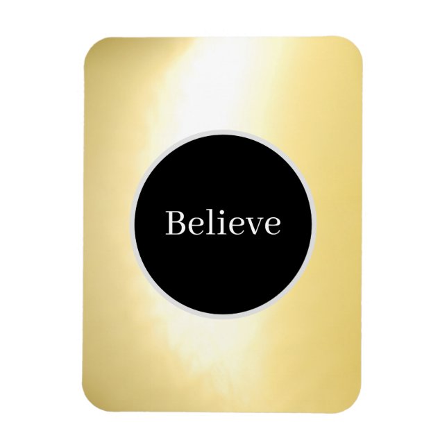 Magnet Flexible Aimant photo flexible "Croire" noir et or (Vertical)