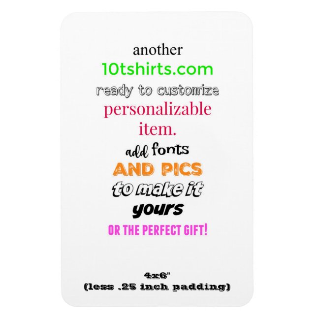 Magnet Flexible Aimant photo flexible de 4 x 6 pouces (Vertical)