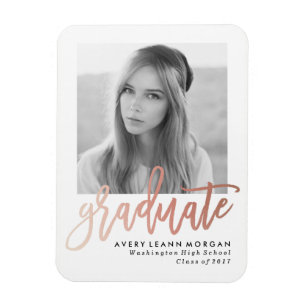 Magnet Flexible Aimant photo moderne Luxe Graduation en or Rose