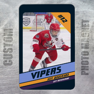 Magnet Flexible Aimant photo personnalisé de hockey sur glace Navy