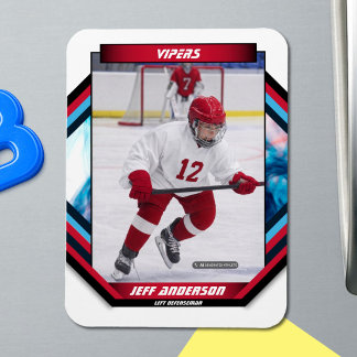 Magnet Flexible Aimant photo personnalisé de hockey sur glace roug