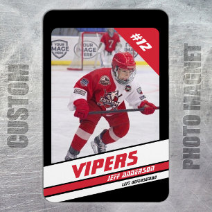 Magnet Flexible Aimant photo personnalisé Elite Rouge de hockey su