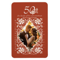 Aimant photo pour 50 ans d'anniversaire Rouge Roma