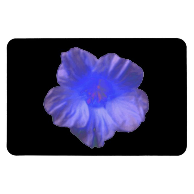 Magnet Flexible Aimant Premium bleu Nasturtium Flower (Horizontal)