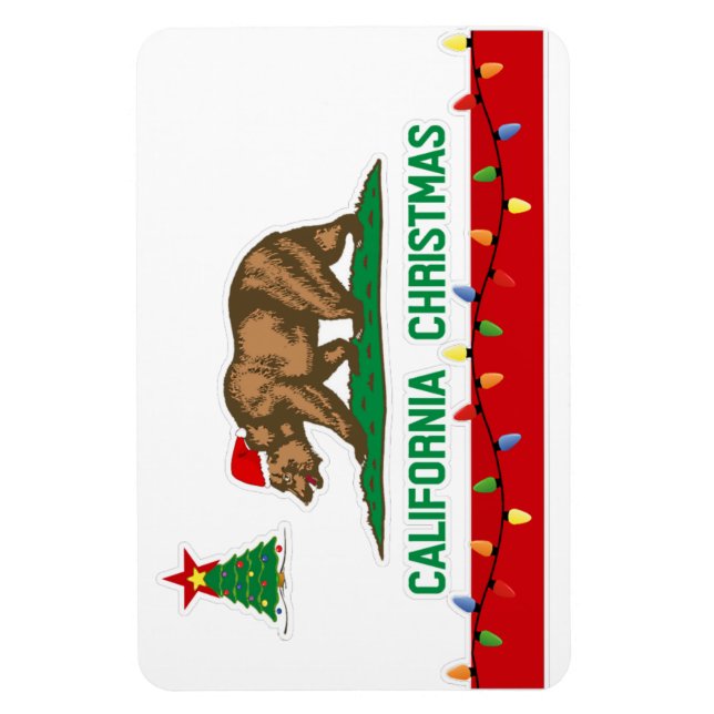 Magnet Flexible Aimant Premium Flag de l'état de Noël en Californi (Vertical)