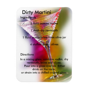 Magnet Flexible Aimant sale de recette de boissons de Martini