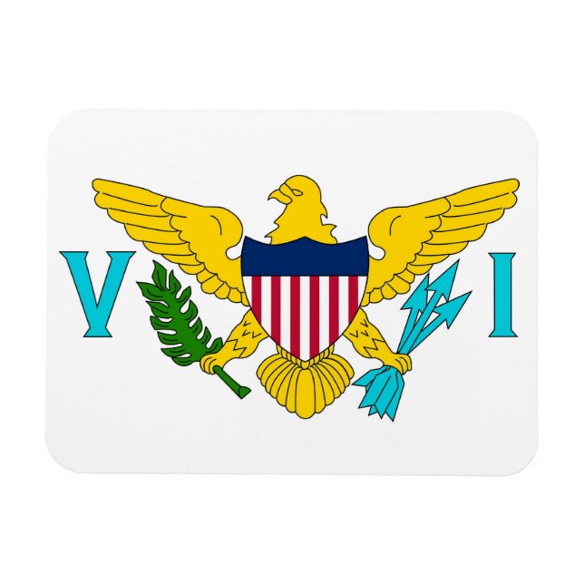Magnet Flexible Aimant souple patriotique avec drapeau des îles Vi (Horizontal)