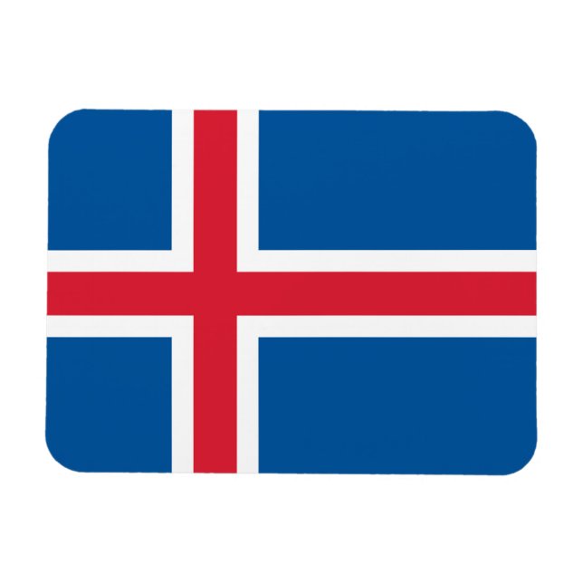 Magnet Flexible Aimant souple patriotique avec drapeau d'Islande (Horizontal)