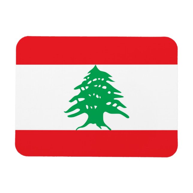 Magnet Flexible Aimant souple patriotique avec drapeau du Liban (Horizontal)