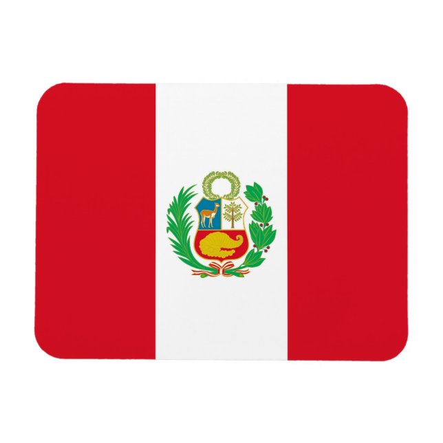 Magnet Flexible Aimant souple patriotique avec drapeau du Pérou (Horizontal)