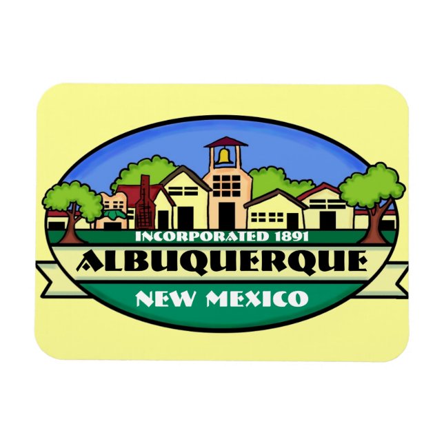 Magnet Flexible Aimant souvenir ville Albuquerque Nouveau-Mexique (Horizontal)