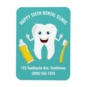 Magnet Flexible Aimant texte personnalisé de la dent heureuse