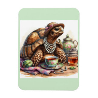 Magnet Flexible Aimant Tortue Prenant le Thé