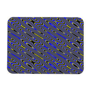Magnet Flexible Aimant Tourbillons Noir Bleu Et Jaune