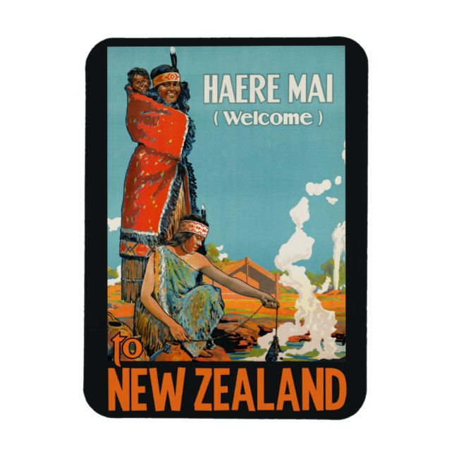 Magnet Flexible aimant voyage vintage néo-zélandais (Vertical)