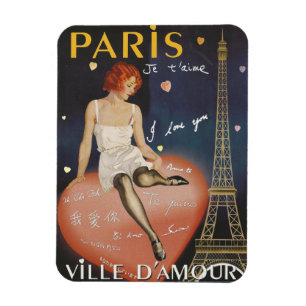 Magnet Flexible Aime de t de je de Paris, vieille affiche