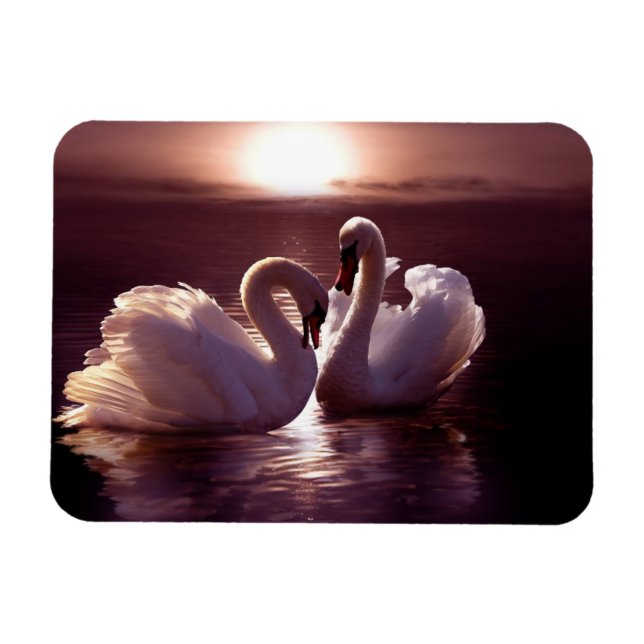 Magnet Flexible Aimer les cygnes former un coeur (Horizontal)