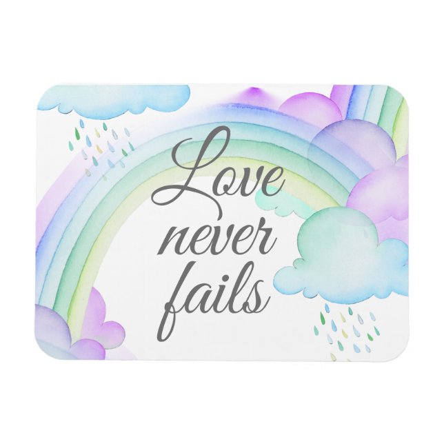 Magnet Flexible Aimer n'échoue jamais aquarelle arc-en-ciel (Horizontal)