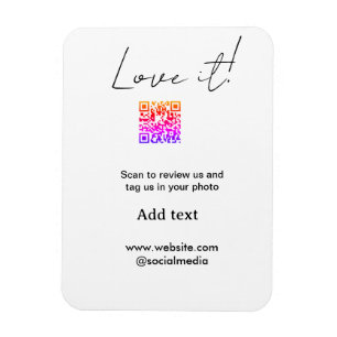 Magnet Flexible Aimez-le scannez QR avis partager sur les réseaux