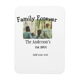 Magnet Flexible Ajouter le nom de famille photo année rustique vin