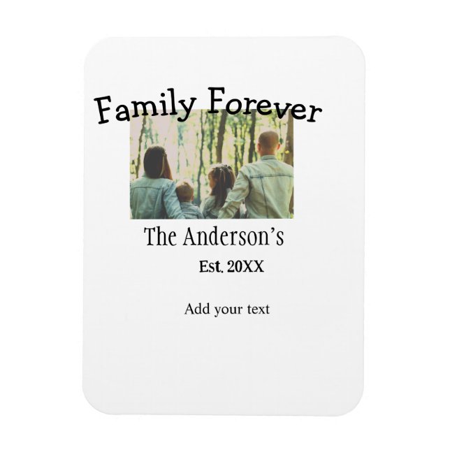 Magnet Flexible Ajouter le nom de famille photo année rustique vin (Vertical)