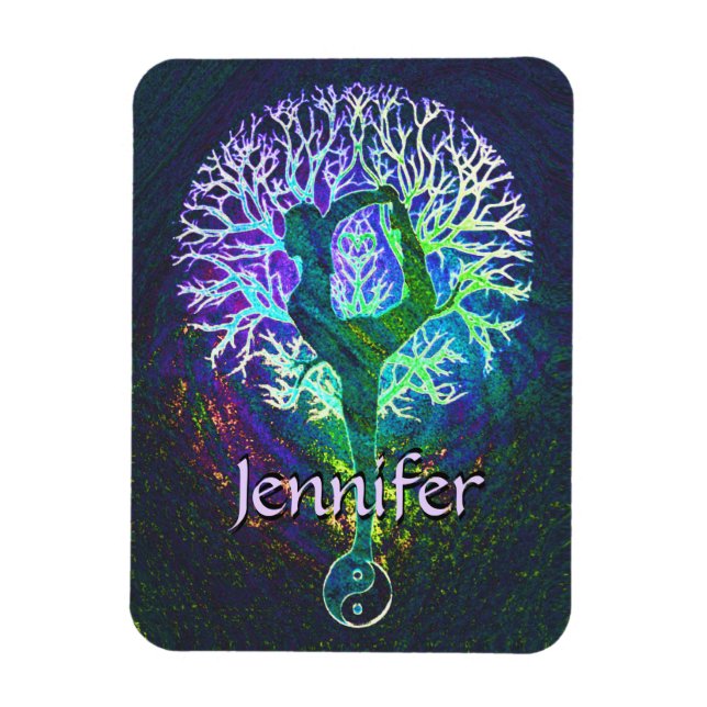 Magnet Flexible Ajouter un nom | Yoga Tree (Vertical)