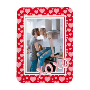 Magnet Flexible Ajouter votre photo Coeurs rouges romantiques de r