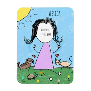Magnet Flexible Ajoutez votre propre image   Joli dessin bonhomme