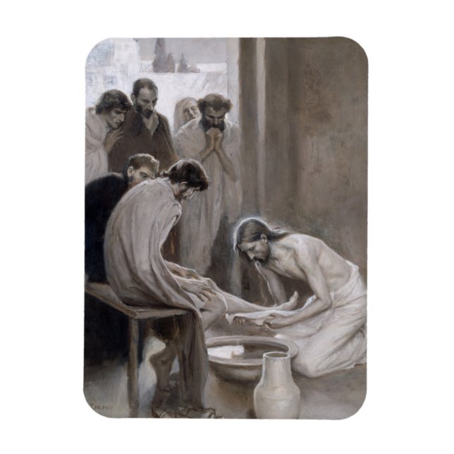 Magnet Flexible Albert Edelfeel - Jésus Laver les pieds des discip (Vertical)
