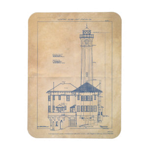 Magnet Flexible Alcatraz Island Lighthouse Vintage