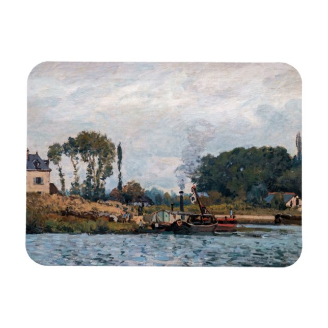 Magnet Flexible Alfred Sisley - Bateaux à l'écluse à Bougival (Horizontal)