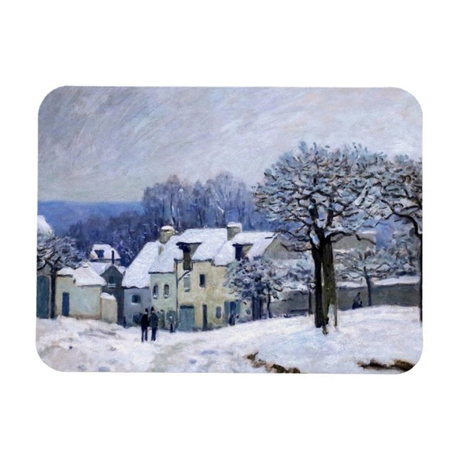 Magnet Flexible Alfred Sisley - Place Chenil à Marly, Effet Neige (Horizontal)