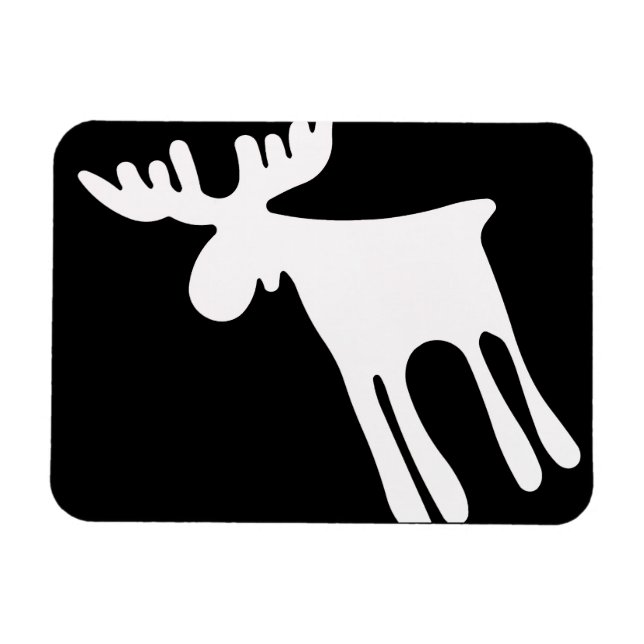 Magnet Flexible Älg / Moose, vit (Horizontal)