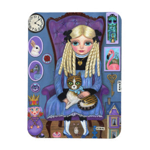Magnet Flexible Alice à Wonderland & Dinah Cat Cute Fairy Tale