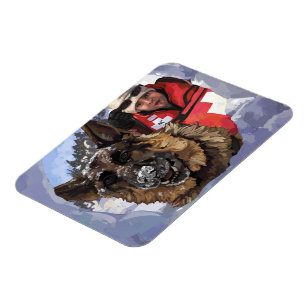 Magnet Flexible Allemand Shepard Recherche et Secourt dans la neig