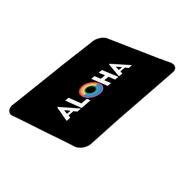 Magnet Flexible Aloha Rainbow Island Hawaii Pride LGBTQ (Côté Gauche)
