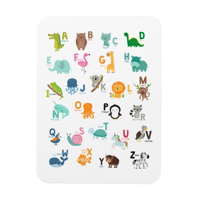 Magnet Flexible Alphabet de doodle animal (Vertical)