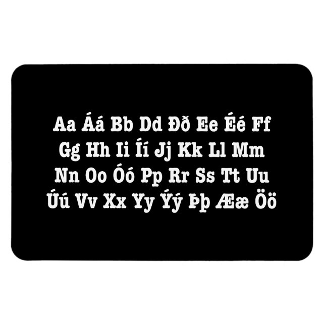 Magnet Flexible Alphabet islandais [Íslenska Stafrófið] (Horizontal)
