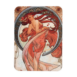 Magnet Flexible Alphonse Mucha Dance 1898 Art Nouveau Vintage