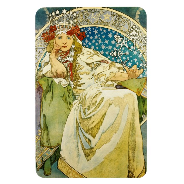 Magnet Flexible Alphonse Mucha Princess Hyacinth Art Nouveau (Vertical)