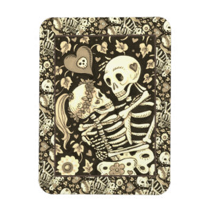 MAGNET FLEXIBLE AMANTS PARMI LES LIERRES, SQUELETTES CHÉRIS S'EMBR