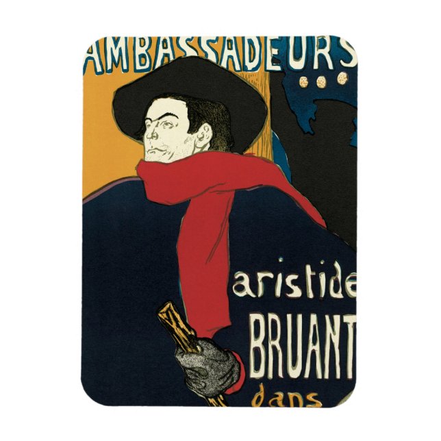 Magnet Flexible Ambassadeurs, Artistide Bruant par Toulouse Lautre (Vertical)